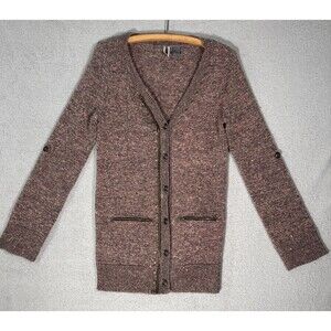 Bke Long Cardigan Sweater Women’s Size L Rust Brown Professor‎ Academia Teacher